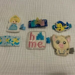Disney Cinderella Flounder Pua Hair Bow Barrette Lot